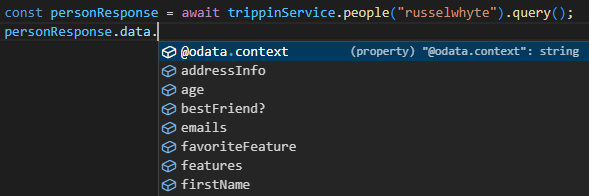 Screenshot of auto-completion options for response.data